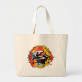 Groovy Hawaiian Surfer 1960's Retro Beach Bag Grote Tote Bag (Voorkant)