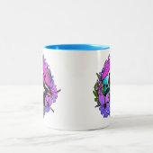 Groovy Hawaiian Surfer 1960s Retro Graphic Tweekleurige Koffiemok (Center)