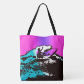 Groovy Hawaiian Surfer 60s Retro MonogramBeach zak Tote Bag (Achterkant)