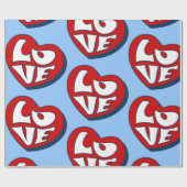 Groovy Heart Love valentijn jaren zestig Cadeaupapier (Vlak)