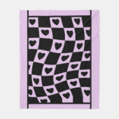 Groovy Heart Shape Checkerboard, Y2K 90s Fleece Deken (Voorkant)