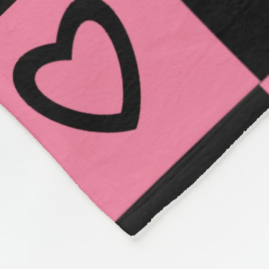 Groovy Heart Shape Checkerboard, Y2K 90s Fleece Deken (Hoek)