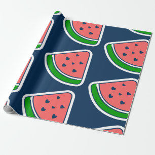 Groovy Heart Watermeloen Fruit valentijn jaren 196 Cadeaupapier