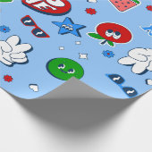 Groovy Heart Watermelon Earth valentijn jaren 60 Cadeaupapier (Hoek)