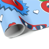 Groovy Heart Watermelon Earth valentijn jaren 60 Cadeaupapier (Rol Hoek)