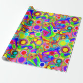 Groovy Hearts Bloemen Cadeaupapier (Uitgerold)