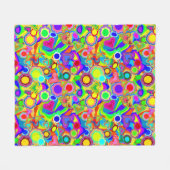 Groovy Hearts Bloemen Fleece Deken (Voorkant (Horizontaal))