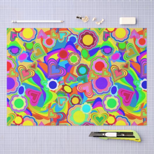 Groovy Hearts Bloemen Tissuepapier (Craft)