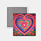 Groovy Hearts & Galactische Rozen Magneet (Voorkant / Achterkant)