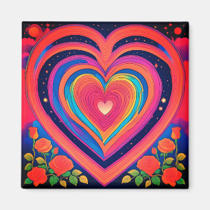 Groovy Hearts & Galactische Rozen Magneet