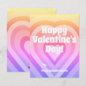 Groovy Hearts Kinder Klaslokaal Valentijnsdag Feestdagenkaart (Voorkant / Achterkant)