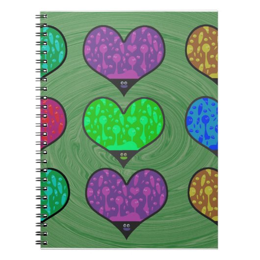 Groovy Hearts van Lava Notitieboek (Voorkant)