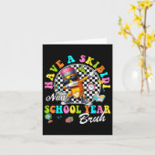 Groovy hebben een Skibidi New School Year Bruh Pen Kaart (Gele Bloem)