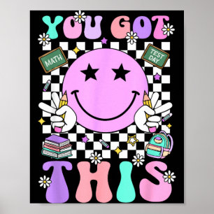Groovy heeft deze glimlach gezicht testende dag le poster