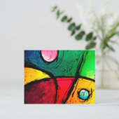 Groovy heldere Abstracte acrylkunst Briefkaart (Staand voorkant)
