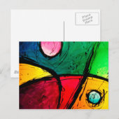 Groovy heldere Abstracte acrylkunst Briefkaart (Voorkant / Achterkant)
