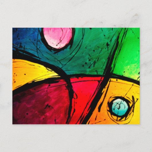 Groovy heldere Abstracte acrylkunst Briefkaart (Voorkant)