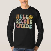 Groovy Hello 2nd Second Grade Back To School Teach T-shirt (Voorkant)