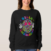 Groovy Hello Kindergarten Vibes Retro Teacher Back Trui (Voorkant)