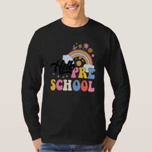 Groovy Hello Preschool Regenboog Leraren Student G T-shirt