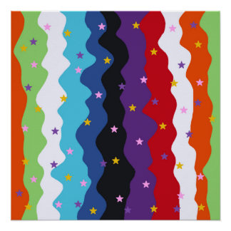 Groovy Hemel Streep Vet Kleurrijk Abstract Perfect Poster