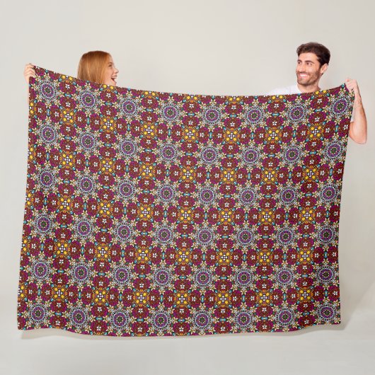 Groovy Hemelse Bloemenkracht Fleece Deken (In situ)