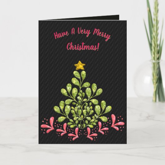 Groovy Herb-y Christmas gepersonaliseerd Feestdagen Kaart (Voorkant)