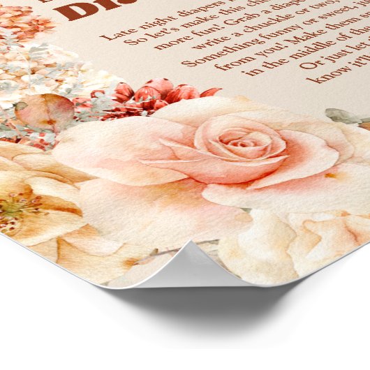 Groovy herfst bloemenlaat nacht luiers spel teken poster (Hoek)