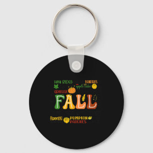Groovy Herfst Thanksgiving Halloween Mannen Vrouwe Sleutelhanger