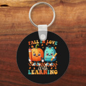 Groovy Herfst verliefd op het leren van Thanksgivi Sleutelhanger (Voorkant)