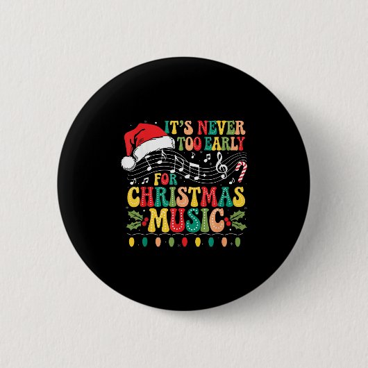 Groovy Het is nooit te vroeg voor kerstmuziek Ronde Button 5,7 Cm (Voorkant)