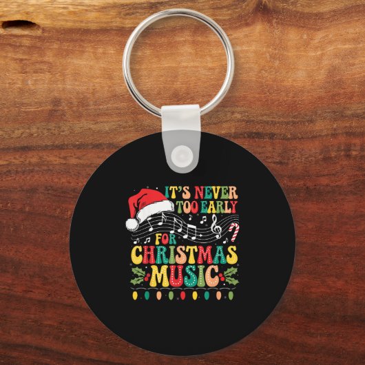 Groovy Het is nooit te vroeg voor kerstmuziek Sleutelhanger (Voorkant)