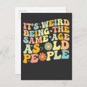 Groovy, het is vreemd om even oud te zijn als oude uitnodiging briefkaart (Voorkant / Achterkant)