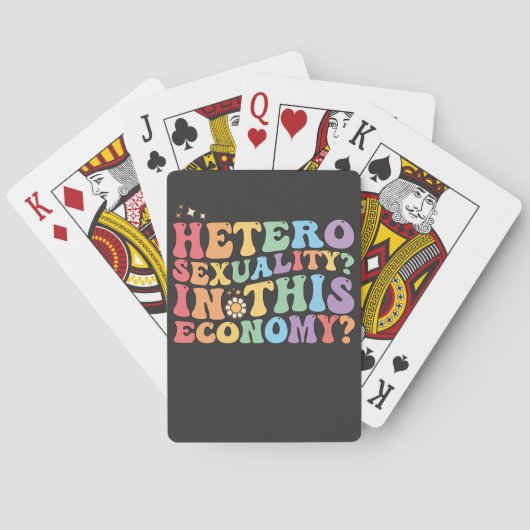 Groovy hetero heteroseksualiteit in deze economie  pokerkaarten (Achterkant)