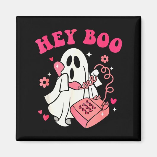 Groovy Hey Boe Schattig spook Grappig Halloween He Magneet (Voorkant)