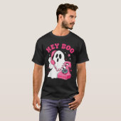 Groovy Hey Boo Cute Ghost Funny Halloween Mens Wom T-shirt (Voorkant volledig)