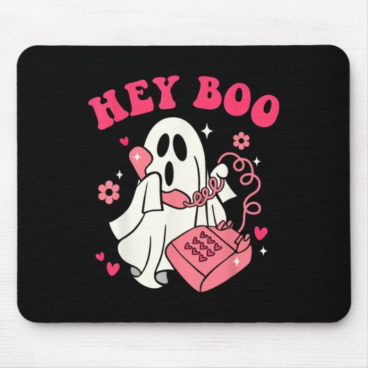 Groovy Hey Boo Leuke Ghost Grappig Halloween Manne Muismat (Voorkant)