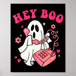 Groovy Hey Boo Schattig spook grappig Halloween he Poster