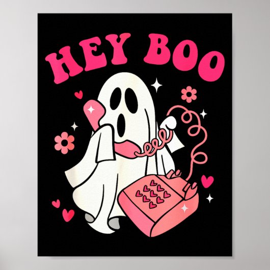 Groovy Hey Boo Schattig spook grappig Halloween he Poster (Voorkant)