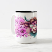 Groovy Highland Bloom Tweekleurige Koffiemok (Voorkant links)