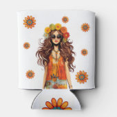 Groovy Hippie 1970's thema verjaardagsfeestje Blikjeskoeler (Achterkant)