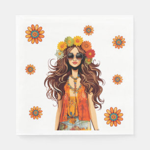 Groovy Hippie 1970's thema verjaardagsfeestje Servet