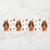 Groovy Hippie 1970's thema verjaardagsfeestje Waterfles Etiket (Enkel label)