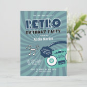 Groovy Hippie 70s Retro Muziek Verjaardagsfeest Kaart (Staand voorkant)