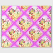 groovy hippie-achtige palmbomen die papier verpakk (Vlak)