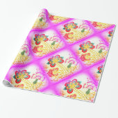 groovy hippie-achtige palmbomen die papier verpakk (Uitgerold)