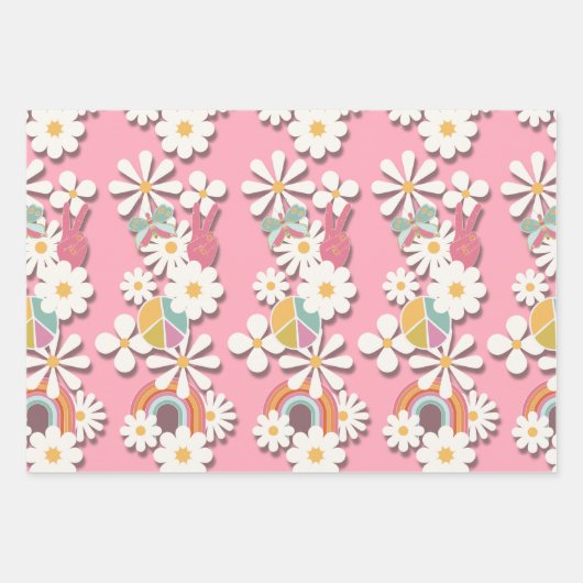 Groovy Hippie Birthday Party Inpakpapier Vel (Voorkant)