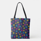 Groovy Hippie Bloem Douche Aangepaste Naam Tote Bag (Achterkant)