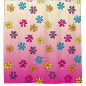 Groovy Hippie Bloem Douche roze fade Douchegordijn (Voorkant)