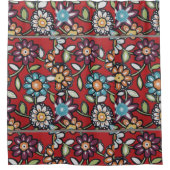 groovy hippie bloemen douchegordijn (Voorkant)